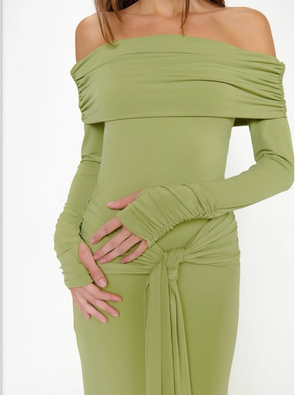 Show Me Your MuMu Vanessa Maxi Dress in Pear - Picture 2 of 3